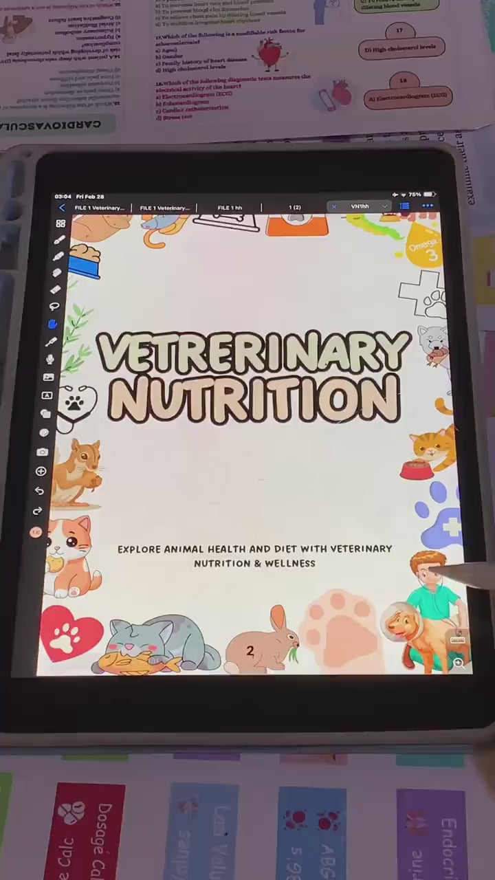Veterinary Nutrition Guide Hyperlinked, UPDATED 2026-27, Veterinary Nurse Study Guide, Vet Med Student, Instant Download, Vet Tech Note