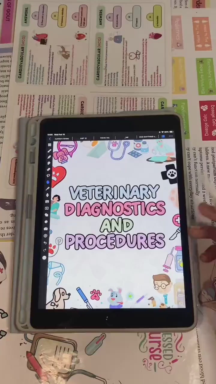 Veterinary Diagnostics Procedures Note, Veterinary Nurse Study Guide, Vet Med Student, Instant Download, Vet Tech Note, medical student book