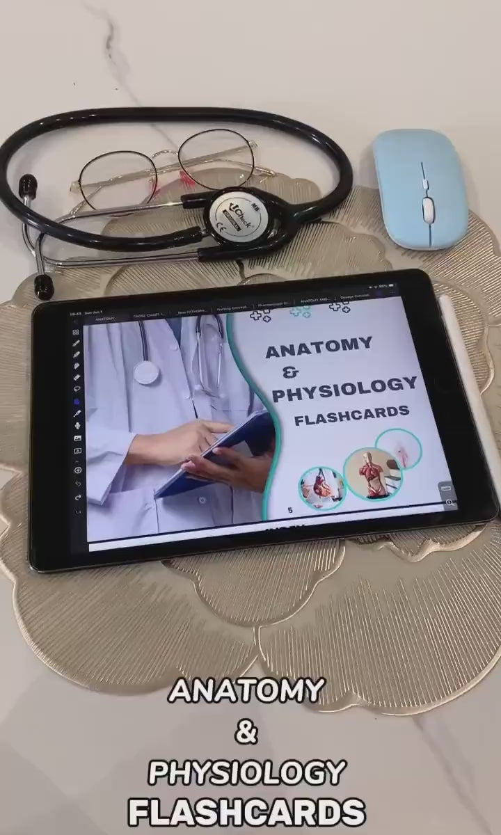 Anatomy & Physiology Flashcards 49 Topics or 235+Pages with Free Cover Pages and Stickers, Nursing School Notes, Anatomy Medical Study Guide