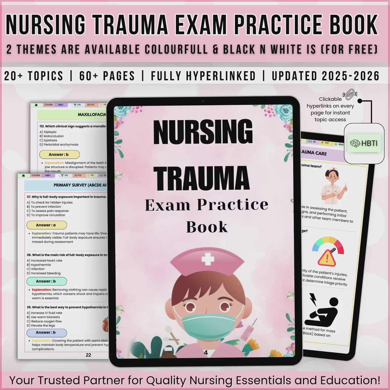 Trauma & Emergency Nursing Study Guide | Practice Questions for ER Nurses | Digital Hyperlinked PDF