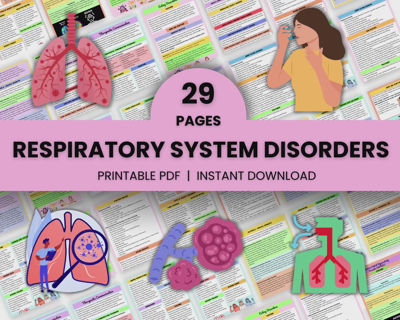Respiratory System Bundle | Med Surg Nursing Study | Instant Download | Respiratory med surg | 29Pages | PDF