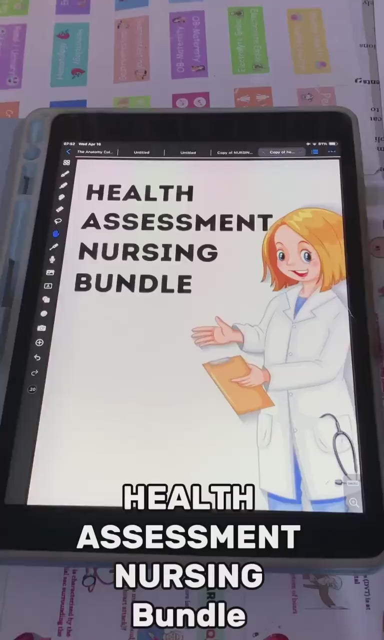Health Assessment Nursing Bundle, 38+ Topics Fully Hyperlinked, Body System Assessment, Nursing Assessment Tools, Medical Assessment