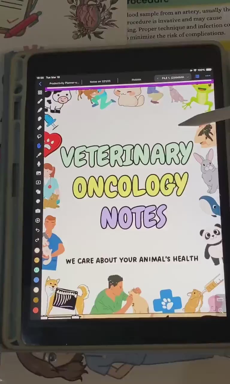 Veterinary Oncology Notes Hyperlinked Bundle, UPDATED 2026-27, Bonus Stickers Quizzes and Covers, Veterinary Education, Veterinary Medicine
