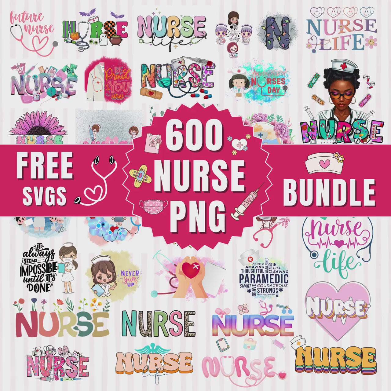 598+ Nurse PNG Bundle, Included Free Svgs, Nursing Student Png, Nurse Life Svg Png, Sublimation Design, School Nurse Png, Digital Download
