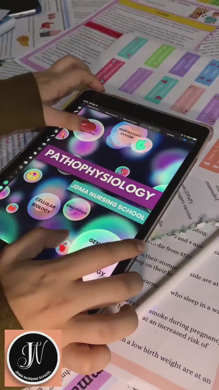 Pathophysiology Bundle with Flashcards, Quizzes, Stickers, Hyperlinked | Nursing School | Nursing Study Guide | Digital PDF