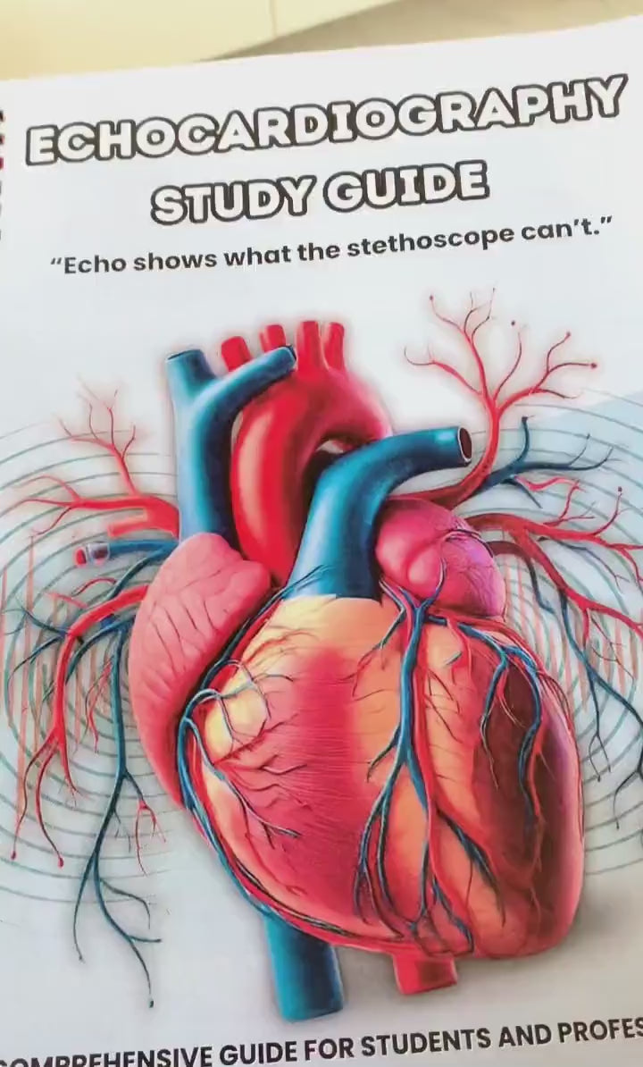Echocardiography Study Guide, 80 Pages, Echo Student Resources, Heart Ultrasound Study Aid, Ultrasound Physics Echo Notes, Hyperlinked PDF