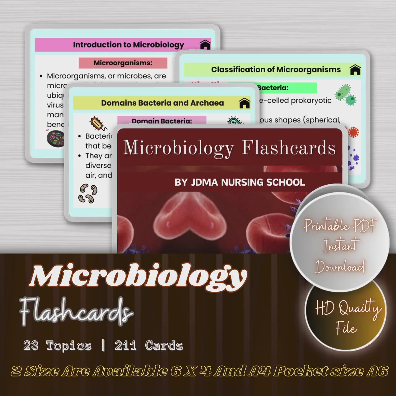Microbiology Flashcards Fully hyperlinked | Medical School Notes | Study Guide Flashcards | Digital PDF | Study Guide