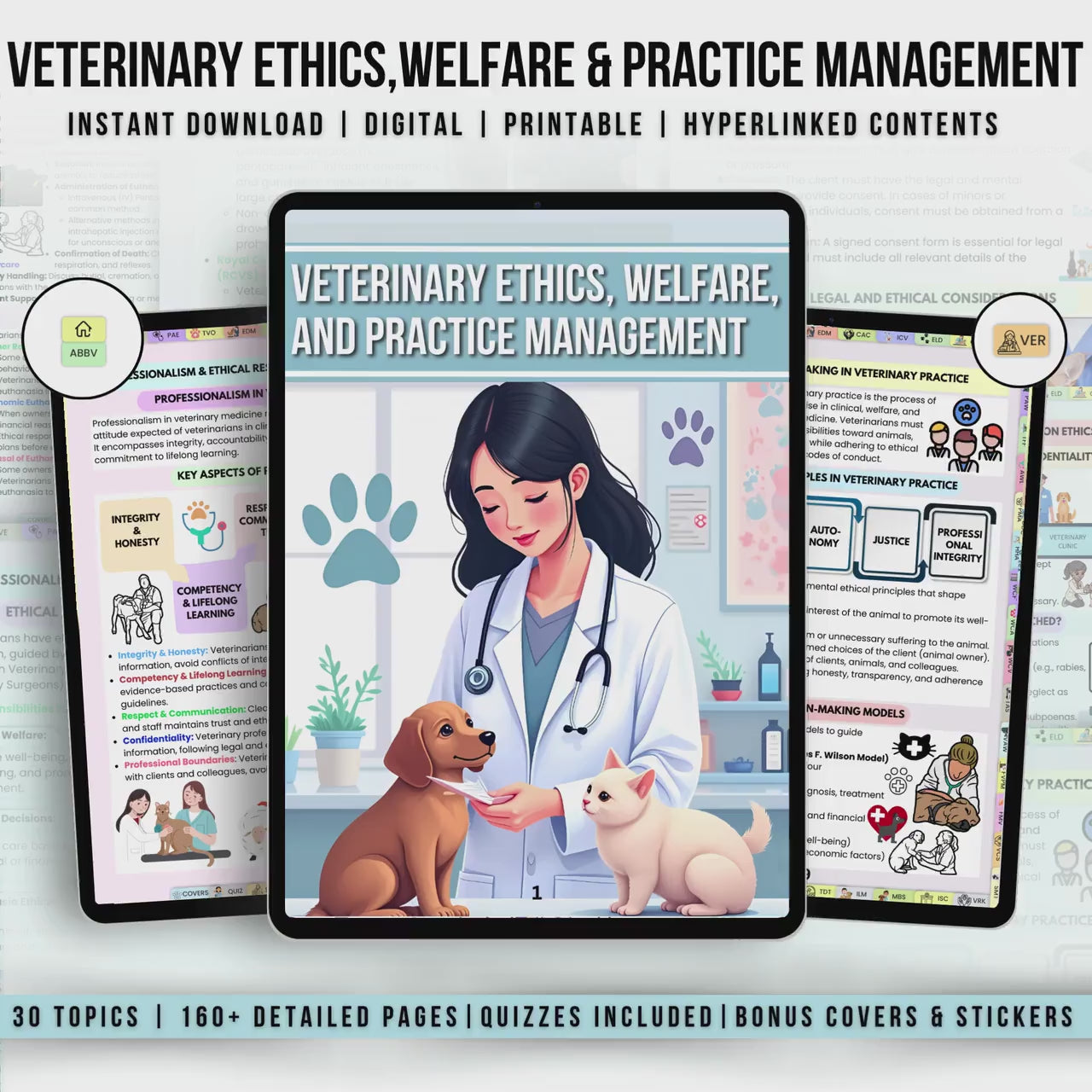 Veterinary Ethics,Welfare & Practice Management Notes, Vet Practice Management, Animal Study Notes, Veterinary Printable, Digital Download