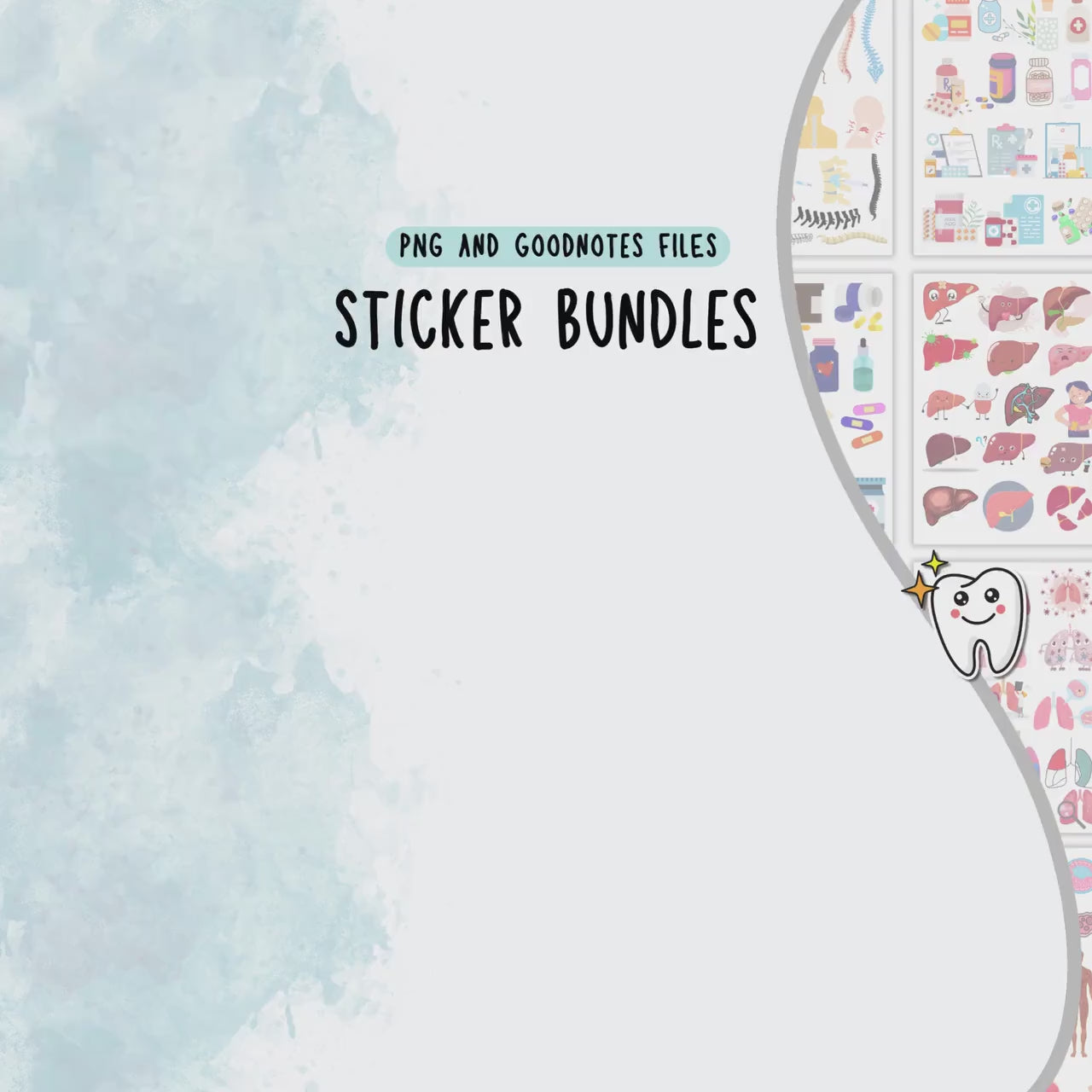 11580+ Medical Stickers Mega Bundle | Goodnotes Stickers | Nurse Stickers | Human Body Sticker | Free Digital Paper | Pre-cropped | HD PNG