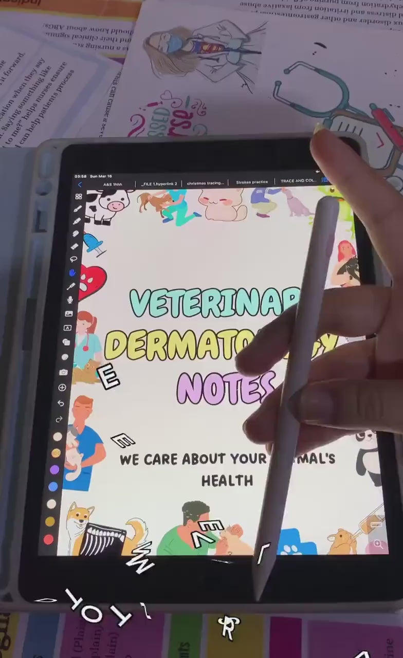 215+ Veterinary Dermatology Notes Hyperlinked, UPDATED 2026-27, Dermatology Notes, Vet Dermatology Guide, Bonus Stickers Covers Quizzes