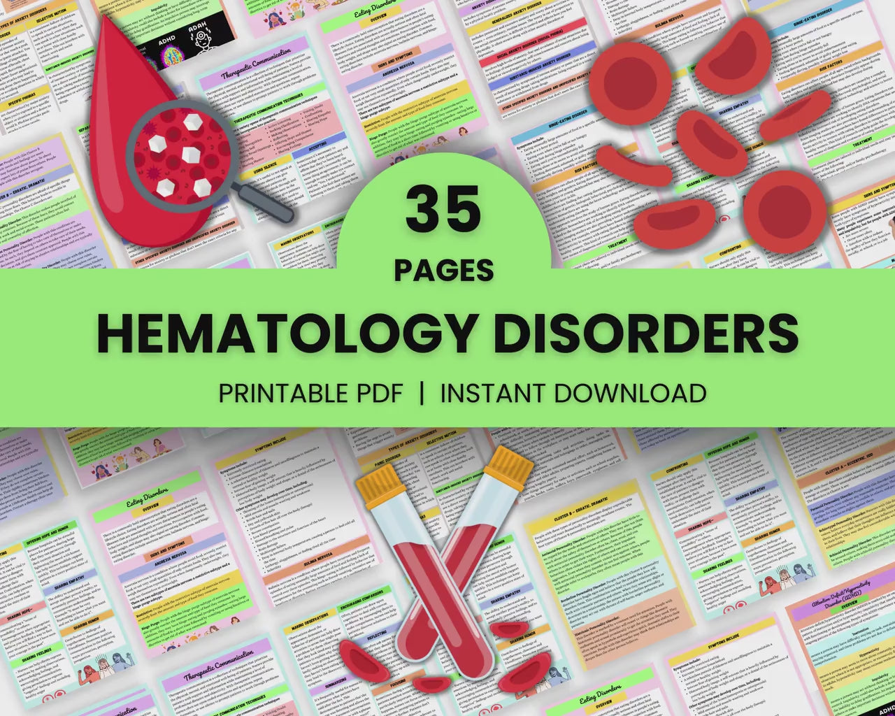 Hematology Disorders | Nursing Notes | 35 Pages Bundle | Nursing Study Guide | Printable Notes | Instant Download | Med Surg Notes