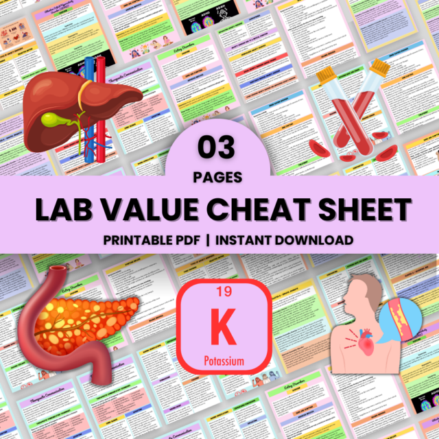 Lab Value Cheat Sheet 1080 x 1080 px 1080 x 1080