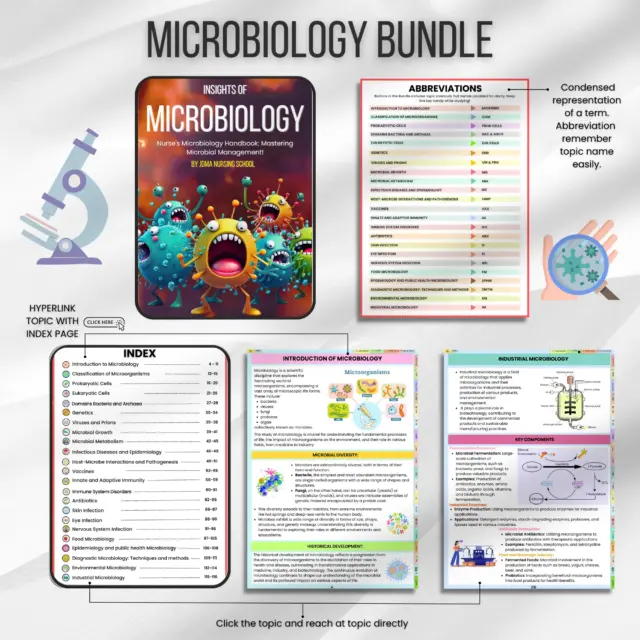 Microbiology study guide bundle with concise summaries