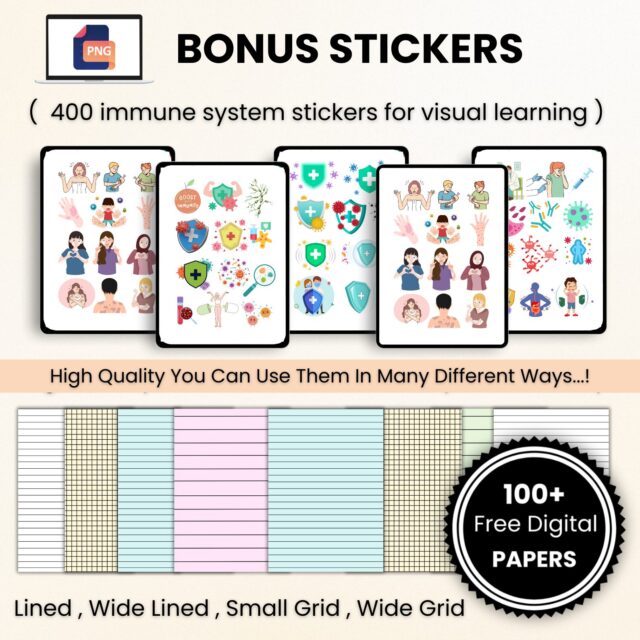 Immune System Flashcards Hyperlinked with Stickers | Nursing Study Card | Medical Flashcards | Biology Study Aid | Immune System Study Guide - Image 11