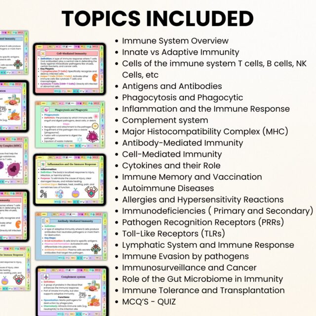 Immune System Flashcards Hyperlinked with Stickers | Nursing Study Card | Medical Flashcards | Biology Study Aid | Immune System Study Guide - Image 2