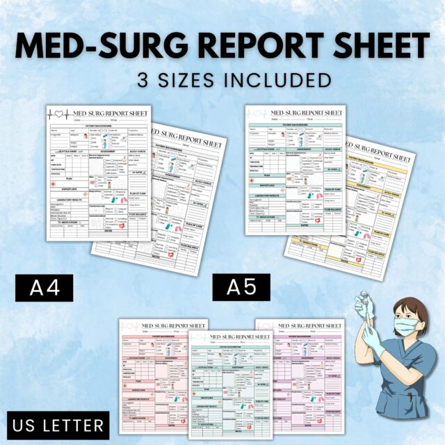 Nursing Report Sheet Med Surg 15 Sheets | Editable & Printable Version | RN Report Sheet | Digital Download | Nursing Brain Sheet | 2 Sizes - Image 3