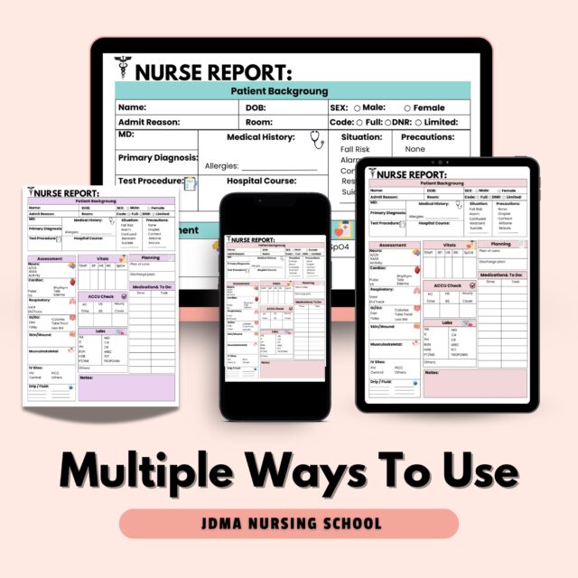 ICU Nurse Report Sheet | ICU Nurse Handoff Sheet | Editable & Printable | Study Guide | 5 Different Colors | Instant Download Sheets - Image 5