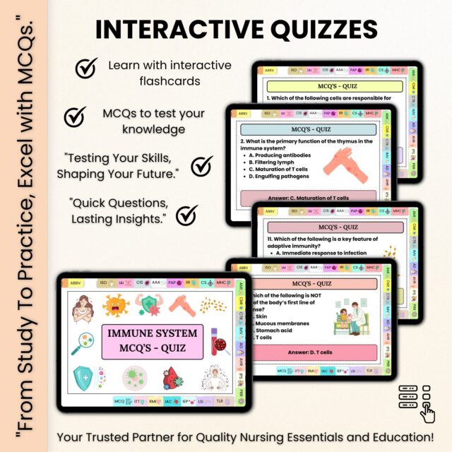 Immune System Flashcards Hyperlinked with Stickers | Nursing Study Card | Medical Flashcards | Biology Study Aid | Immune System Study Guide - Image 8