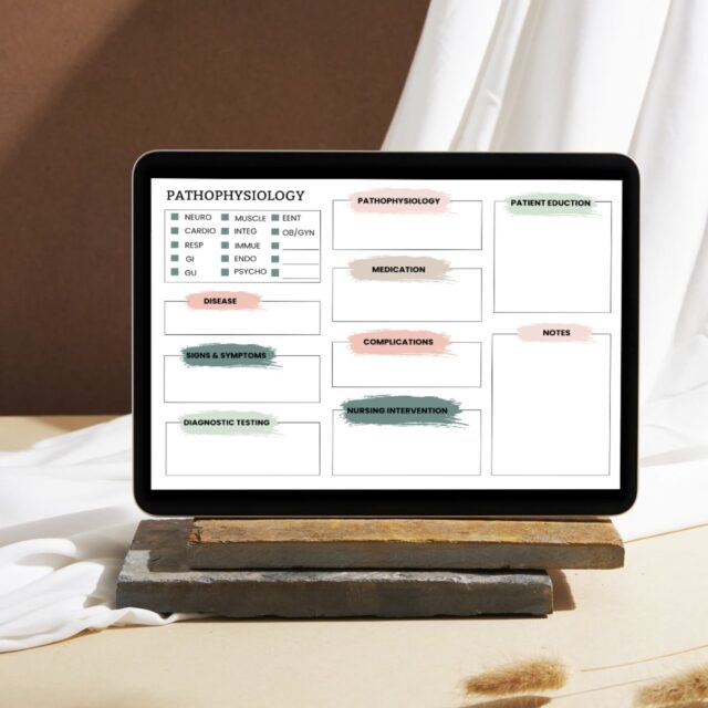 Pathophysiology Template Bundle 100+pages | Free Medical Stickers | Pathophysiology Nurse Study | Portrait & Landscape | Nursing Study Guide - Image 3