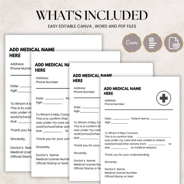 Editable Return to Work Note, Return to Work Form, Work Absence Note, Work Excuse Template, Doctor's Note Template, Return to Work - Image 2