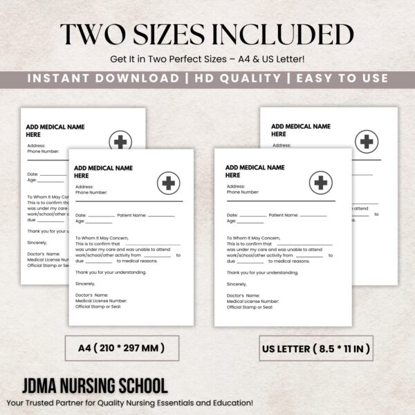 Editable Return to Work Note, Return to Work Form, Work Absence Note, Work Excuse Template, Doctor's Note Template, Return to Work - Image 3