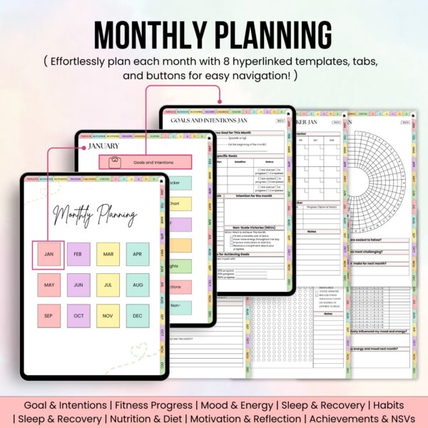 Weight Loss Tracker, Fitness Tracker, Calories Calculator, Weight Loss PDF, Meal Planner. Habit Tracker, Digital Workout Planner - Image 4