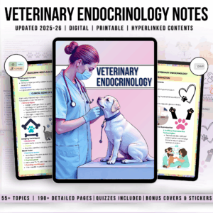 Veterinary Endocrinology Notes, Updated 2025-26, Endocrinology Sheet, Animal Physiology, Veterinary Digital Notes, Veterinary Study Guide