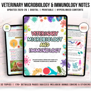Veterinary Microbiology Bundle Fully Hyperlinked, Bonus Stickers Cover & Quizzes, Updated 2025-26, Digital PDF, Study Guide, Nurse Notes