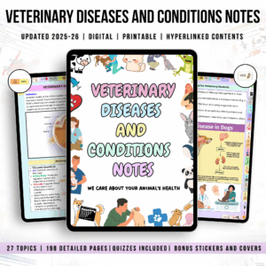 Veterinary Diseases and Conditions Bundle, Updated 2025-26, Animal Disease Study Guide, Veterinary Study, Veterinary Nurse, Vet Medical