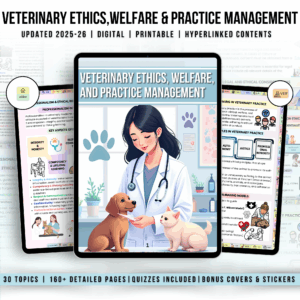 Veterinary Ethics,Welfare & Practice Management Notes, Vet Practice Management, Animal Study Notes, Veterinary Printable, Digital Download