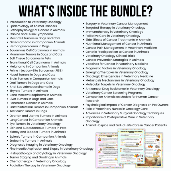 Veterinary Oncology Notes Hyperlinked Bundle, UPDATED 2025-26, Bonus Stickers Quizzes and Covers, Veterinary Education, Veterinary Medicine - Image 2