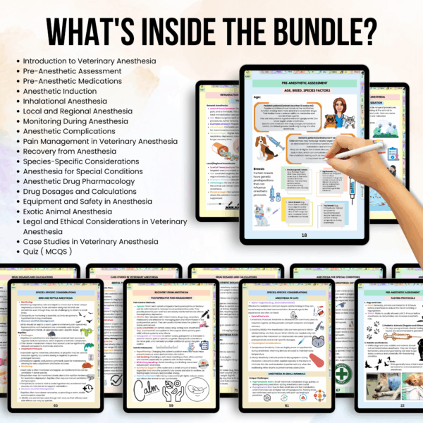 Anesthesia and Sedation Notes Hyperlinked, Vet Med Study Guide, UPDATED 2025-26, Anesthesia for Vet, Free Quizz Stickers & Cover - Image 2