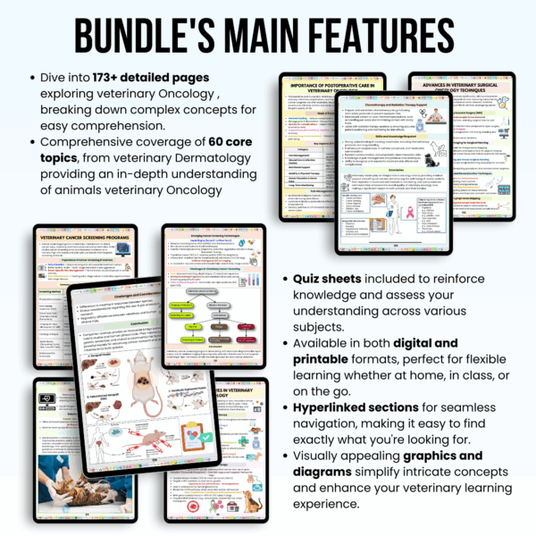 Veterinary Oncology Notes Hyperlinked Bundle, UPDATED 2025-26, Bonus Stickers Quizzes and Covers, Veterinary Education, Veterinary Medicine - Image 3