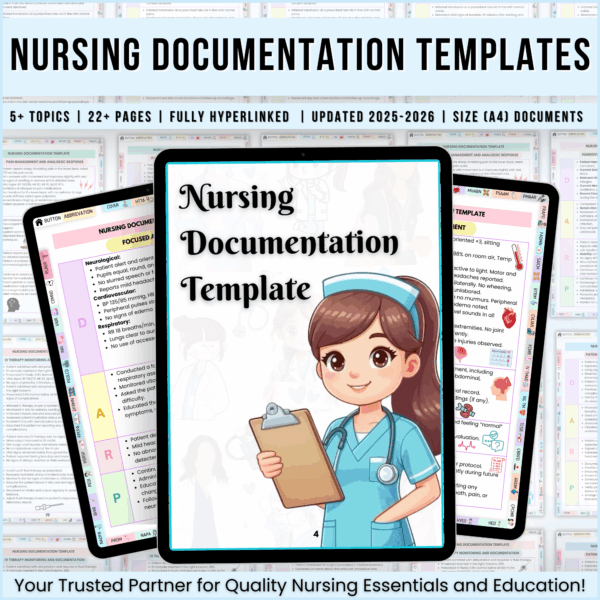 Nursing Documentation Template, Nursing Report Template, Nurse Organization, ICU Nurse Template, Nursing Care Template, Nursing Tool