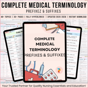 Complete Medical Terminology Prefixes & Suffixes, Basic Medical Terminology, Paramedic Study Guide, Medical Abbreviations, Medical Suffixes