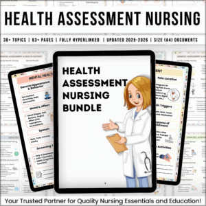 Health Assessment Nursing Bundle, 38+ Topics Fully Hyperlinked, Body System Assessment, Nursing Assessment Tools, Medical Assessment