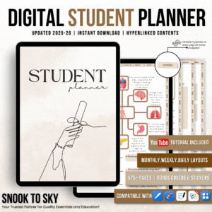 Digital Student Planner 2025, Hyperlinked Student Planner, Semester Planner Digital, Student Life Organizer, Digital Agenda for Students