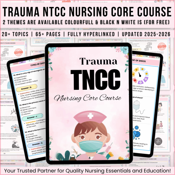 Tncc Trauma Nursing Core Course, Fully Hyperlinked, Upadted 2025-26, Emergency Nursing, Trauma Nurses By Trauma Nurses, Digital Trauma Guide