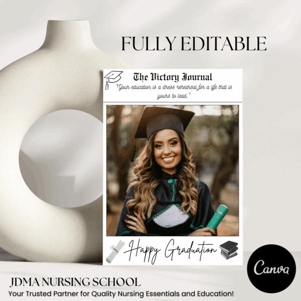 Graduation Newspaper Fully Editable Template, Graduation Newspaper Invitation, Canva Template, Graduation News Letter, Instant Download - Image 2