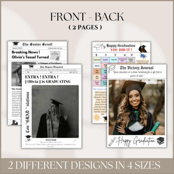 Graduation Newspaper Fully Editable Template, Graduation Newspaper Invitation, Canva Template, Graduation News Letter, Instant Download - Image 4