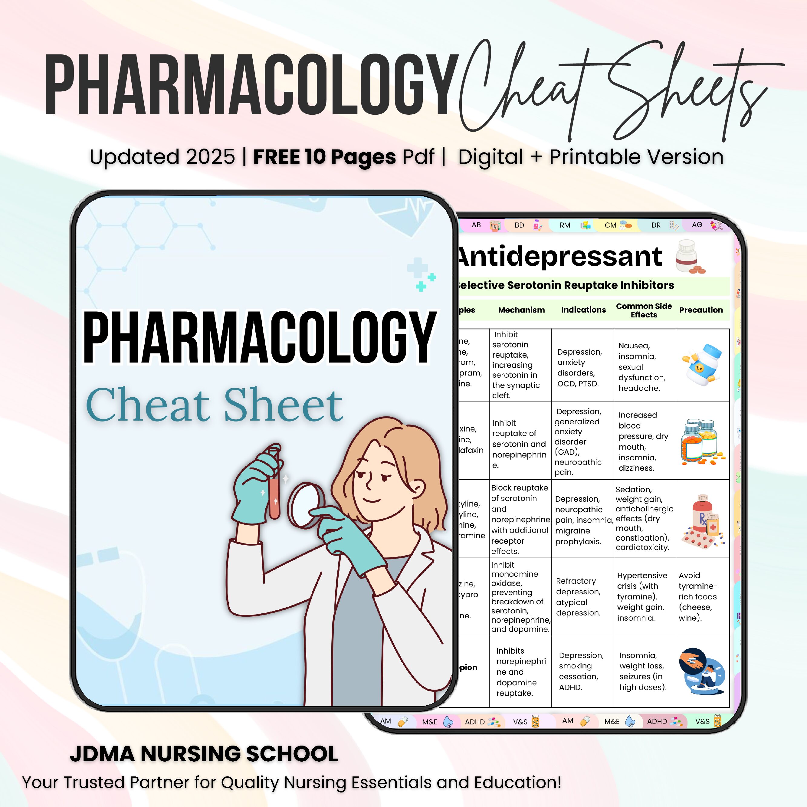 Free Pharmacology Bundle  Drug Template | Nursing Notes | Pharmacology Workbook | Nursing Student